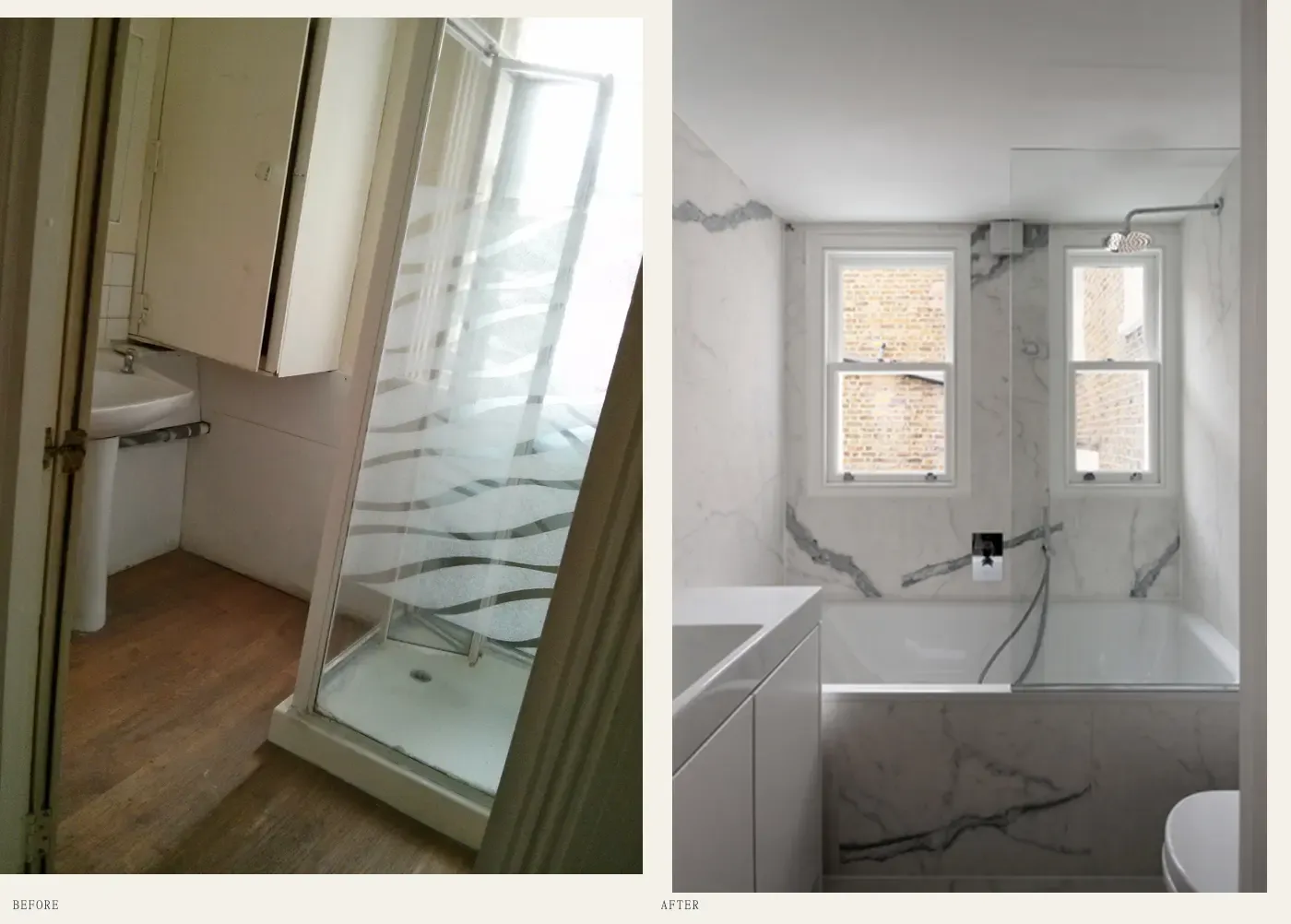 Bathroom — before & after in W12