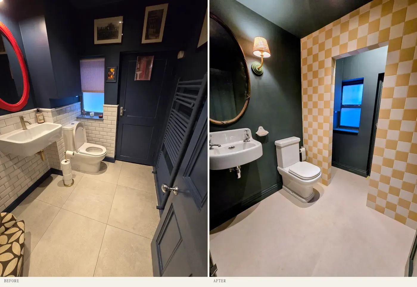 Cloakroom — before & after in SW6
