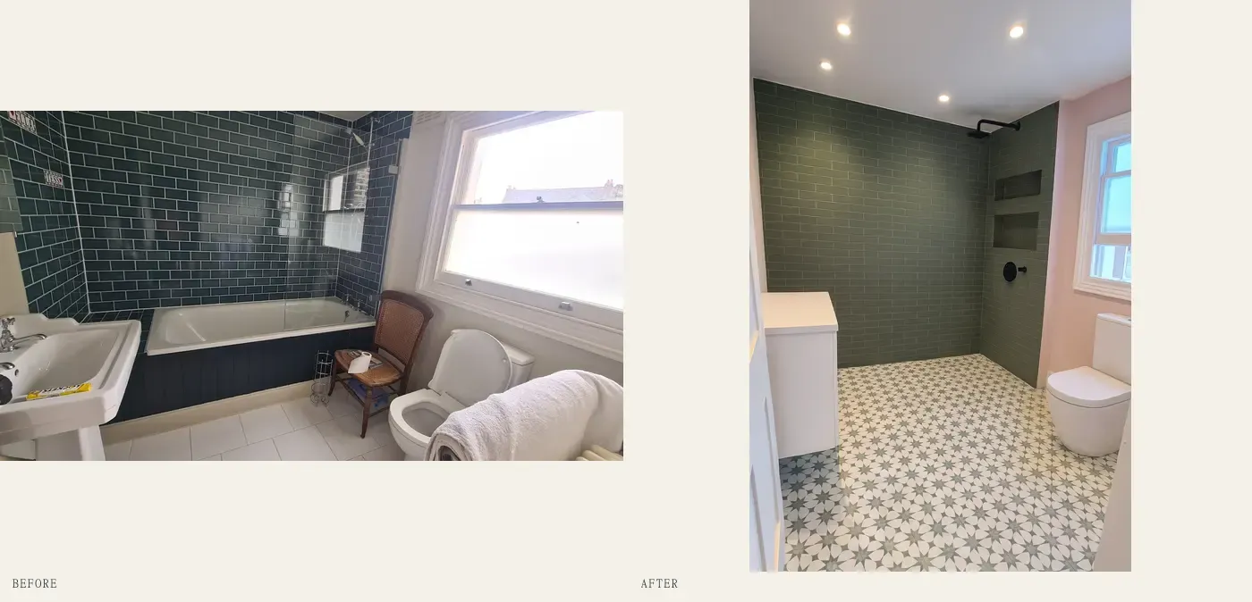 Bathroom — before & after in W14