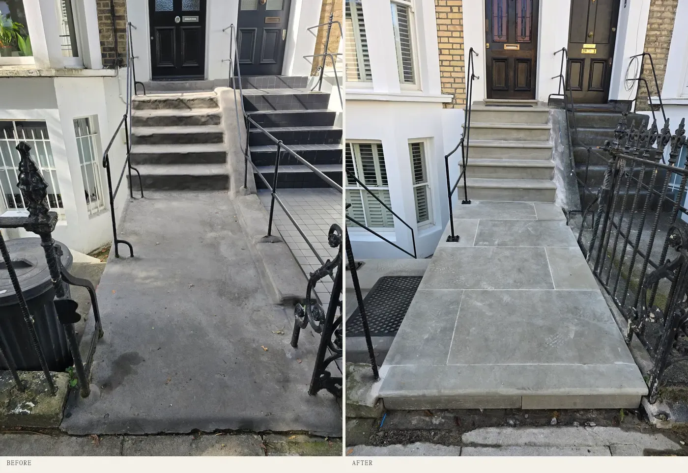 Front steps and path — before & after in SW6