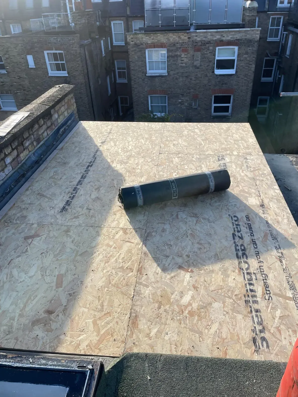 New roof deck, ready for felt in W1