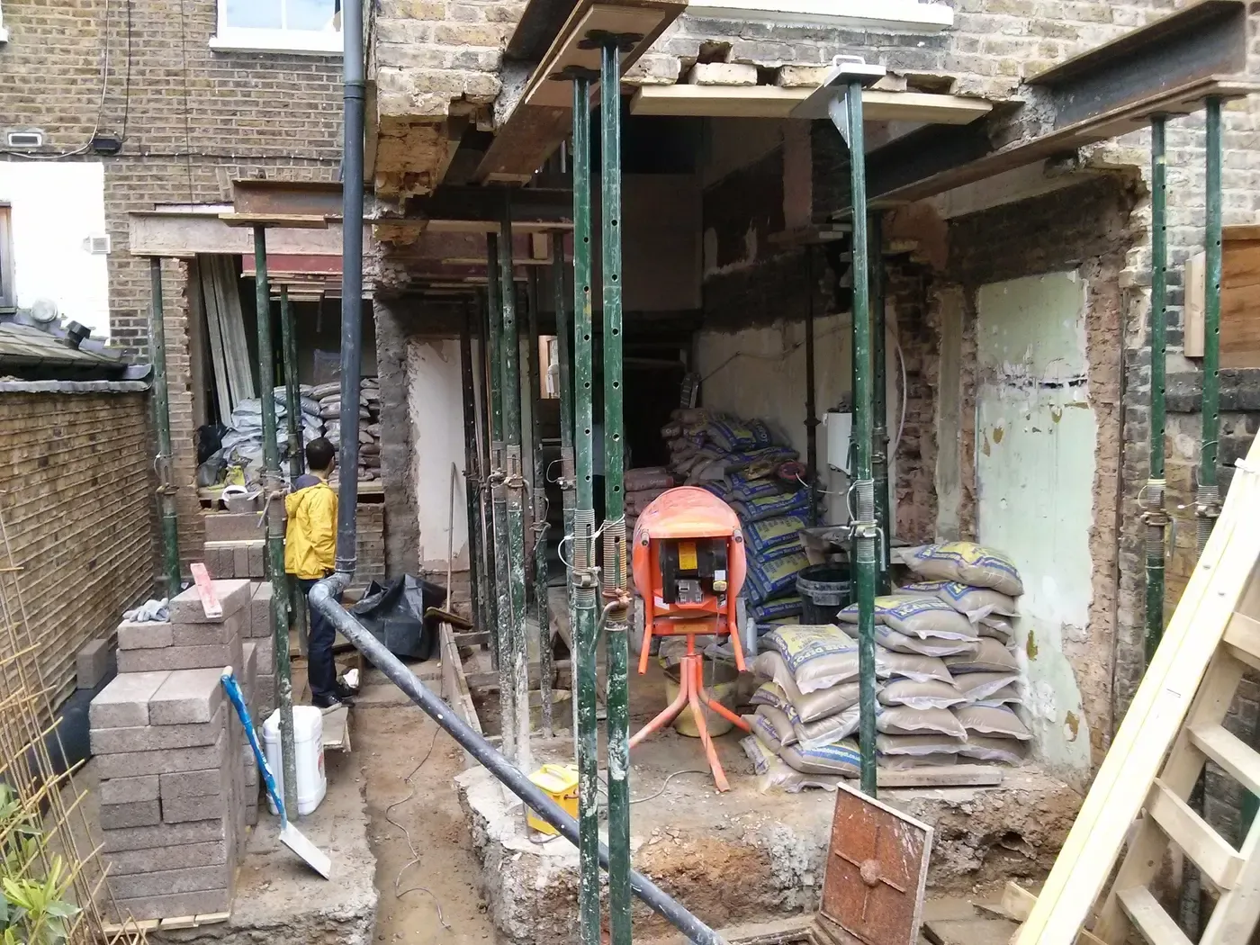 Rear extension in progress in W12