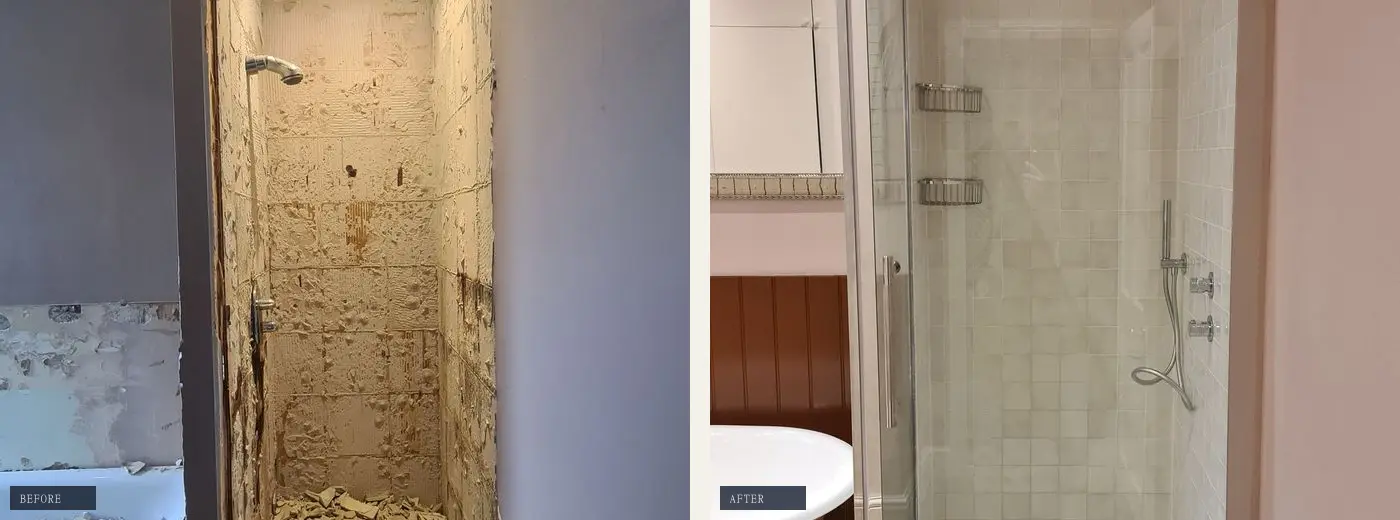 Shower room — before & after in SW5