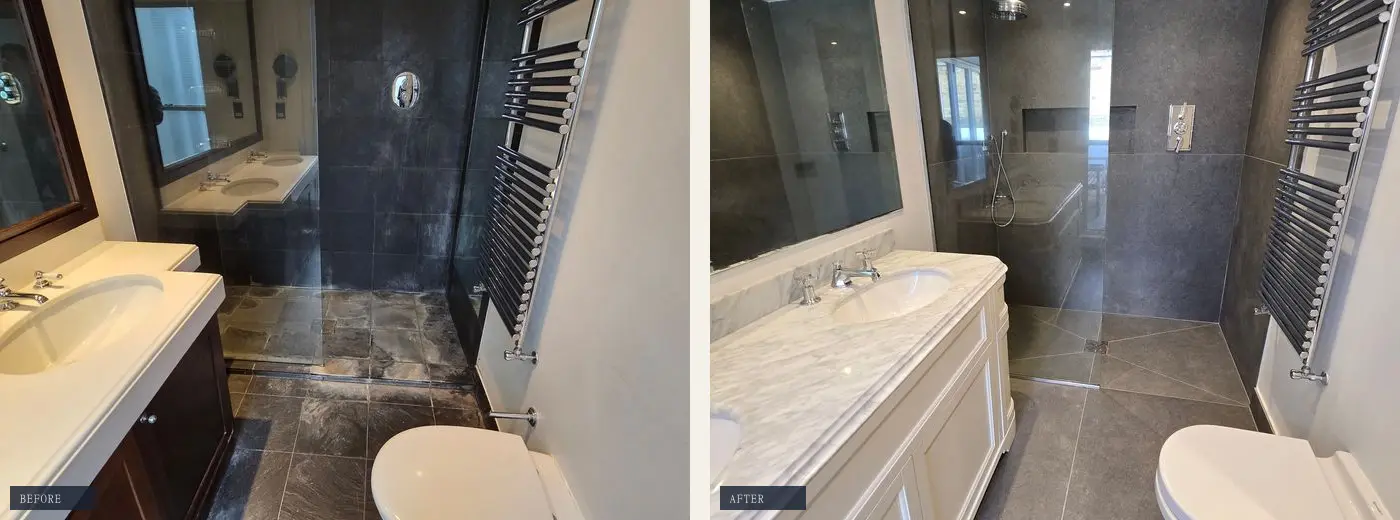 Bathroom — before & after in SW7