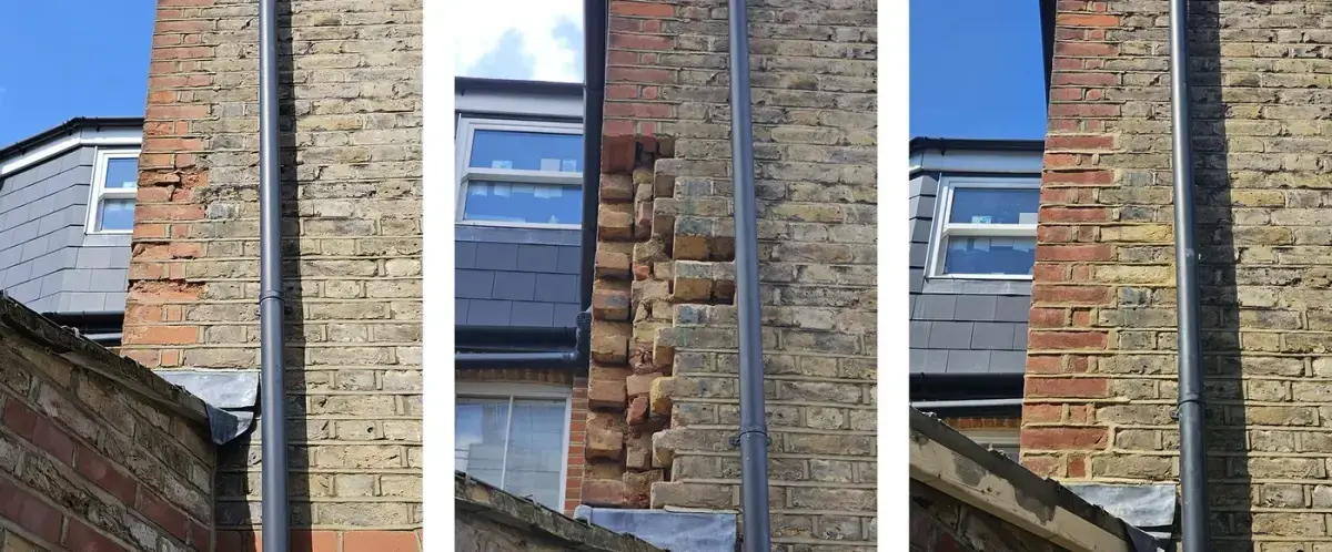 Brick replacement — before & after in W12