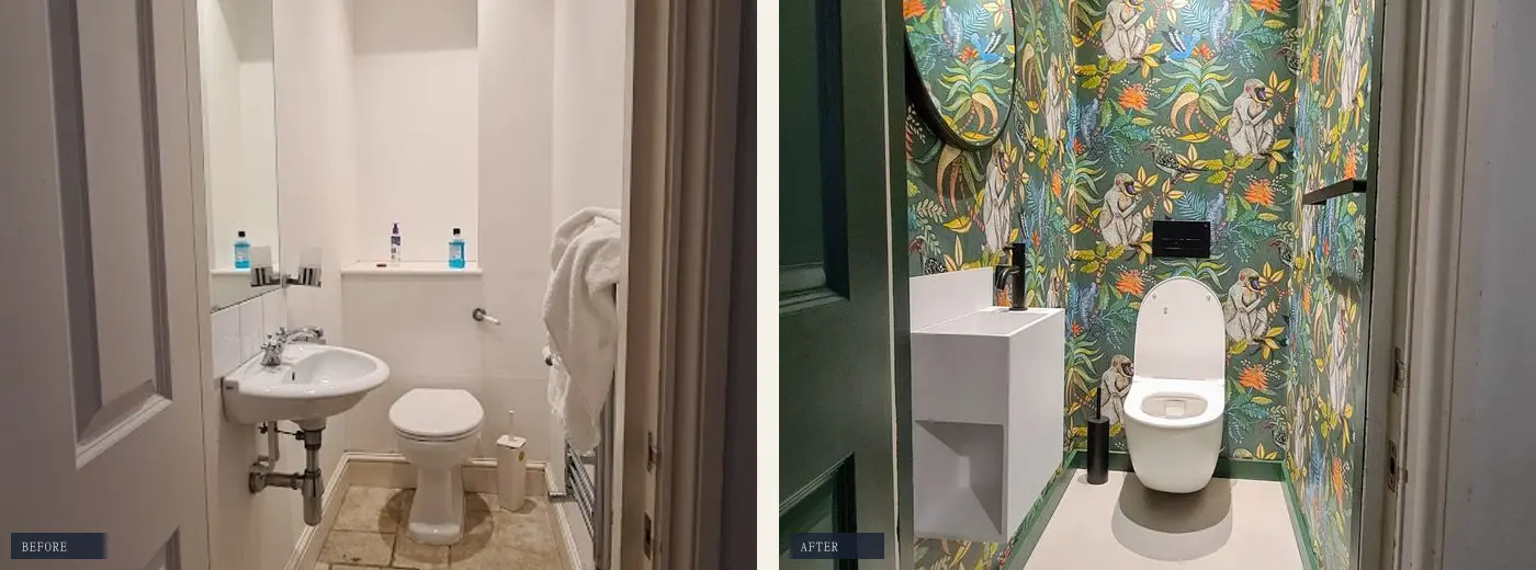 Cloakroom — before & after in SW6