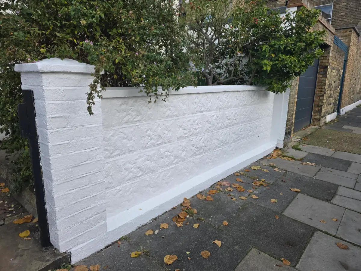 Garden wall rebuilt & painted in SW6