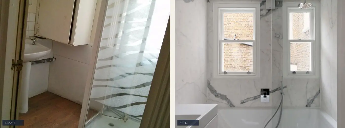 Bathroom — before & after in W12
