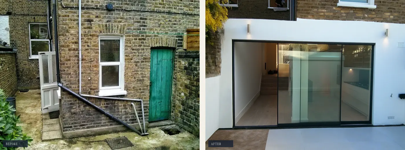 Rear extension — before & after in W12