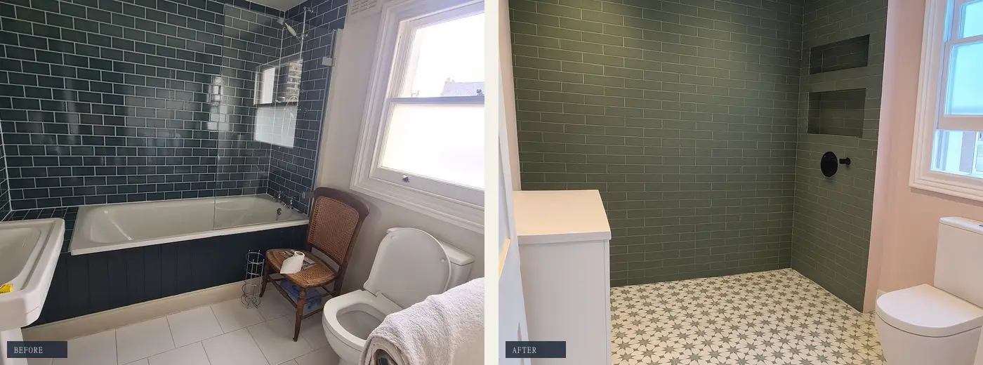 Bathroom — before & after in W14
